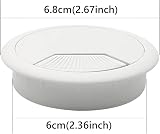 ALLY-MAGIC Desk Grommets 60 mm 2.36 in White 2 Pack Cord Hole Cover view 2