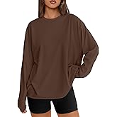 Trendy Queen Womens Spring Tops Oversized Long Sleeve T Shirts 2026 Basic Tee Fall Casual Workout Y2K Clothes
