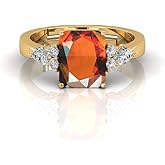LMDPRAJAPATIS 8.00 Carat Natural Garnet Gemstone Engagement Gold Plated Ring For Solitaire Ring Jewelry for Women's