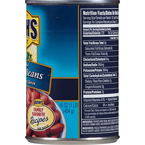 BUSH'S BEST Light Red Kidney Beans, 16 Ounce Can (Pack of 12), Canned