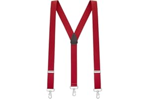 Suspender Store Solid Suspenders -1.5-Inch Wide Elastic - Y-Back - Trigger Snaps - Many Colors & 4 Sizes Including Big & Tall