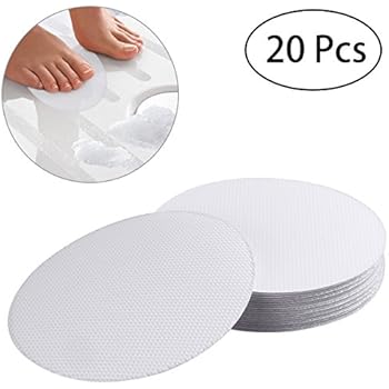 OUNONA 20 PCS Non-Slip Safety Shower Treads 10CM PEVA Anti-slip Discs Tape Non Slip Stickers for Tubs Bath (Clear)