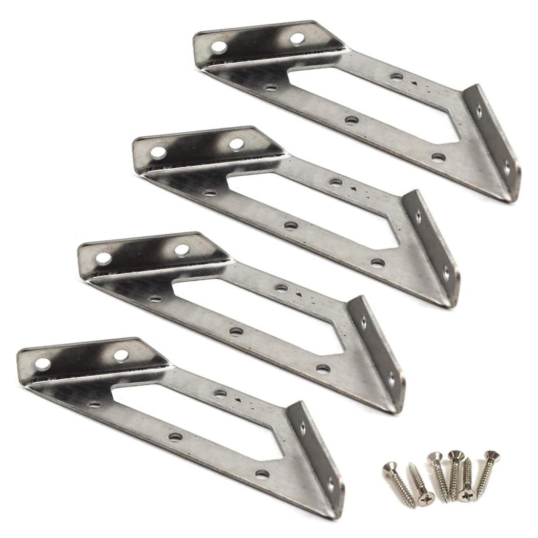 146x50mm Wall Mount Shelf Bracket Stainless Steel Corner Brace Angle Bracket Shelf Support (Pack of 4)