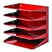 STEELMASTER Steel 5-Tier Horizontal Organizer, Letter Size, Vibrant Red (26425L007)