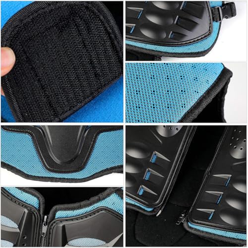 Fansport Pack of 5 Motorcycle Protective Jackets, Children's Motorcycle Armour with Knee Pads, Elbow Pads, Chest Armour, Racing, for Outdoor Sports - 4/6/8/10/12/14 Years