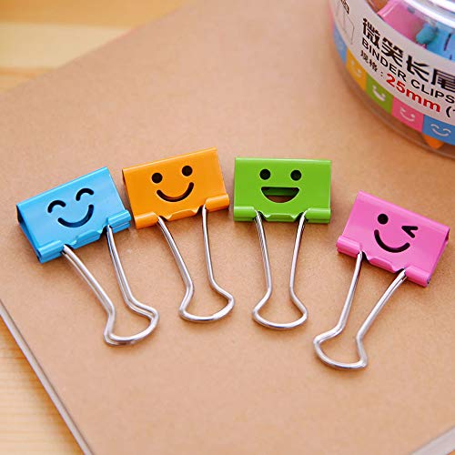 USHOT 10 Pcs Smile Metal Clip Cute Binder Clips Album Paper Clips Stationary Office Random One Size
