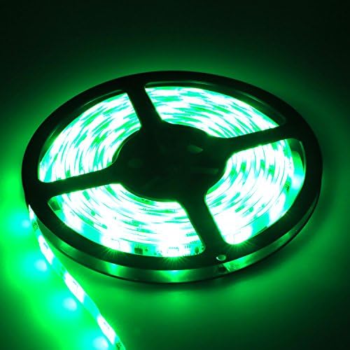 iShining 12V Flexible LED Strip Lights, Green LED Flash Strip Light,waterproof Super Bright 300 Units 5050 LEDs,Pack of 16.4Ft/5M for Garden, Home, Aquarium, Car, Bar, DIY Party (Green)