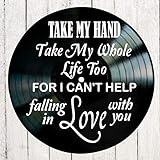 Elvis song lyrics on a Vinyl Record Album Valentine Gift Wall Art