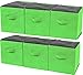 Greenco Foldable Storage Cubes, 6 pcs (Green) | Closet Organizer Storage Basket/Box/Bin/Shelf | Cube Storage Organizer | Collapsible Storage Bins Boxes | Non-woven Cloth Fabric Bin Drawers/Baskets