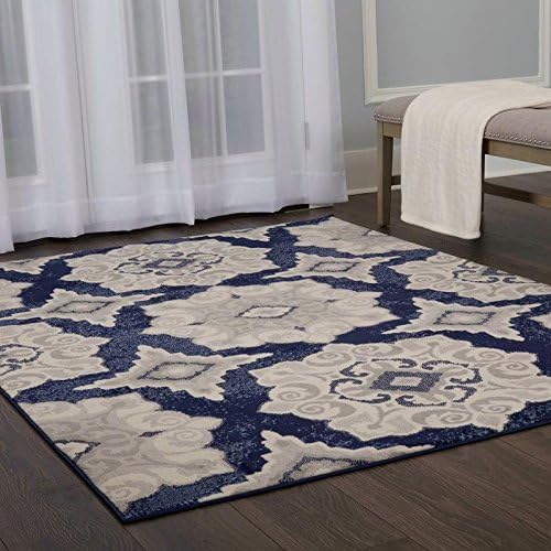 Amazon Com Home Dynamix Tremont Salem Bohemian Area Rug Ikat Navy Blue 21 X35 Furniture Decor