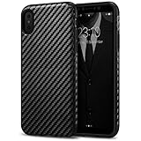 iPhone X Case Tasikar Good Grip Perfect Fit Case and Carbon Fiber Black Design for iPhone X