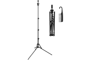 Aofadaning Mannequin Head Stand,Adjustable Wig Stand Tripod Height Adjustment(20-60Inch) Reinforced Metal Mannequin Stand For Cosmetology Hairdressing Training With Free One Wide Tooth Comb