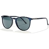 BluBlocker Hyde Park Sunglasses, Blue Steel Frame, Nylon Construction, HD Gray Lenses with Blue Light Blocking Technology, 53mm Width
