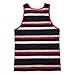 YAGO Men's Striped Tank Top YG5213 (Black/Red/Gray, Small)