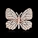 Fashion Multicolor Rhinestone Butterfly Brooch Pin Big Faux Pearl Enamel Brooch Pin Wedding Bridal Gift (Golden)