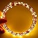 Icicle Starry Solar String Lights, 26 ft 120 LED Waterproof Fairy Copper Wire Lights for Christmas, Patio, Lawn, Garden, Wedding, Party and Valentines's Decorations (Warm white)