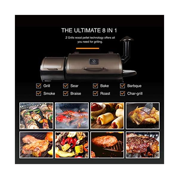 Z-GRILLS-ZPG-450A-2020-Upgrade-Wood-Pellet-Grill-Smoker-6-in-1-BBQ-Grill-Auto-Temperature-Control-450-sq-in-Bronze
