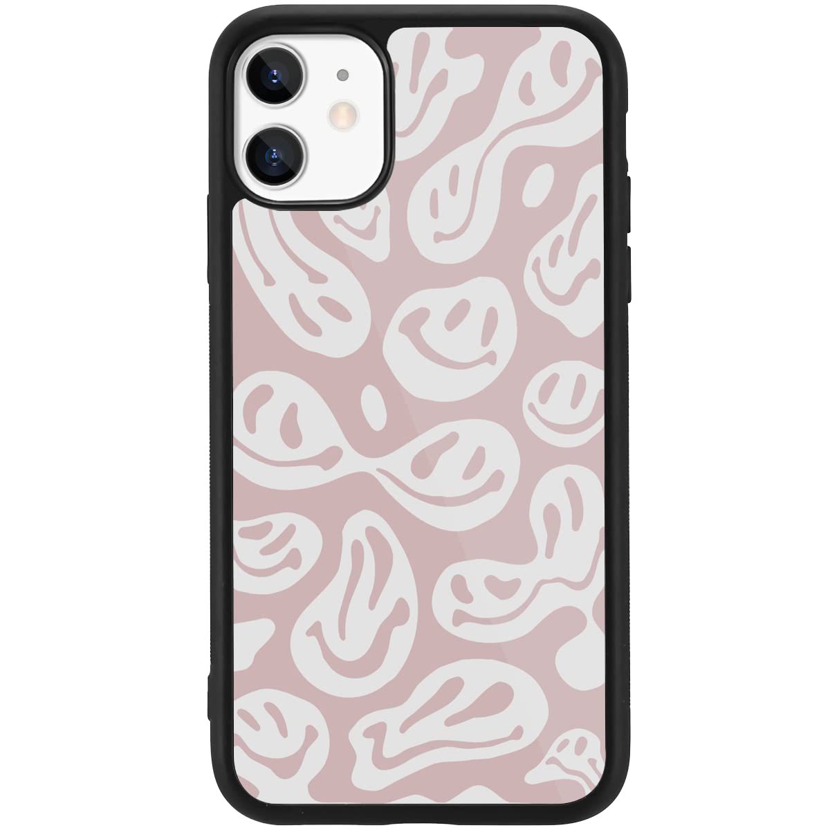 MAYCARI Art Happy Smile Face Hippie-B Design Case for iPhone 12 Pro Max, Girly Aesthetic Pattern with Slim Soft TPU Hard Back Protective Case for Girls Women Children — image 1