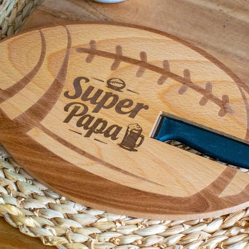 ERNESTINE - Rugby Papa aperitif board - Christmas gift for dad sports fan - Father's Day gift idea - rugby gift ideas for men - personalized aperitif board - sports cutting boards