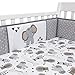 Lambs & Ivy Jungle Safari Gray/White Elephant 4-Piece Baby Crib Bumper Pads