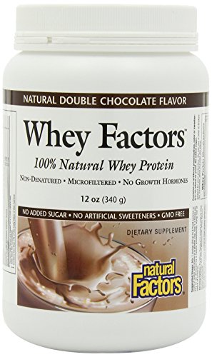 Natural Factors - Whey Factors, 100% Natural Whey Protein, Double Chocolate, 17 Servings (12 oz)