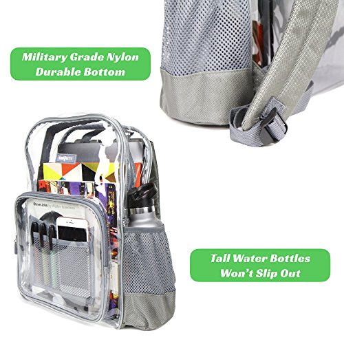 Heavy Duty Clear Backpack Durable Military Nylon - Clear ...