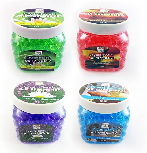 4 Jar Pack Crystal Beads Air Freshener Instant Odor Eliminator Home Car Office