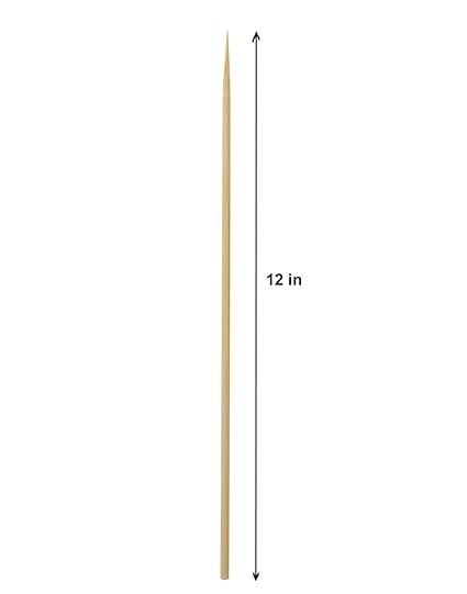 The urban bazar Bamboo Wooden BBQ Skewer (12 Inch, Brown) - Pack of 100