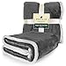 PAVILIA Sherpa Fleece Throw Blanket for Couch, Dark Grey, Plush Soft Fuzzy Sofa Blanket, Cozy Reversible Winter Throw for Women Men, 50x60 Inches