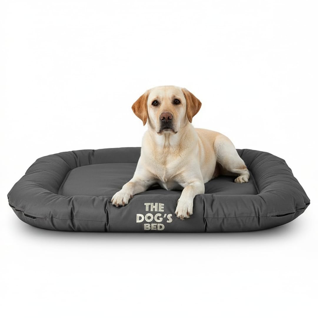 The Dog’s Bed – Supportive Dog Bed with Raised Sides, Grey, Large