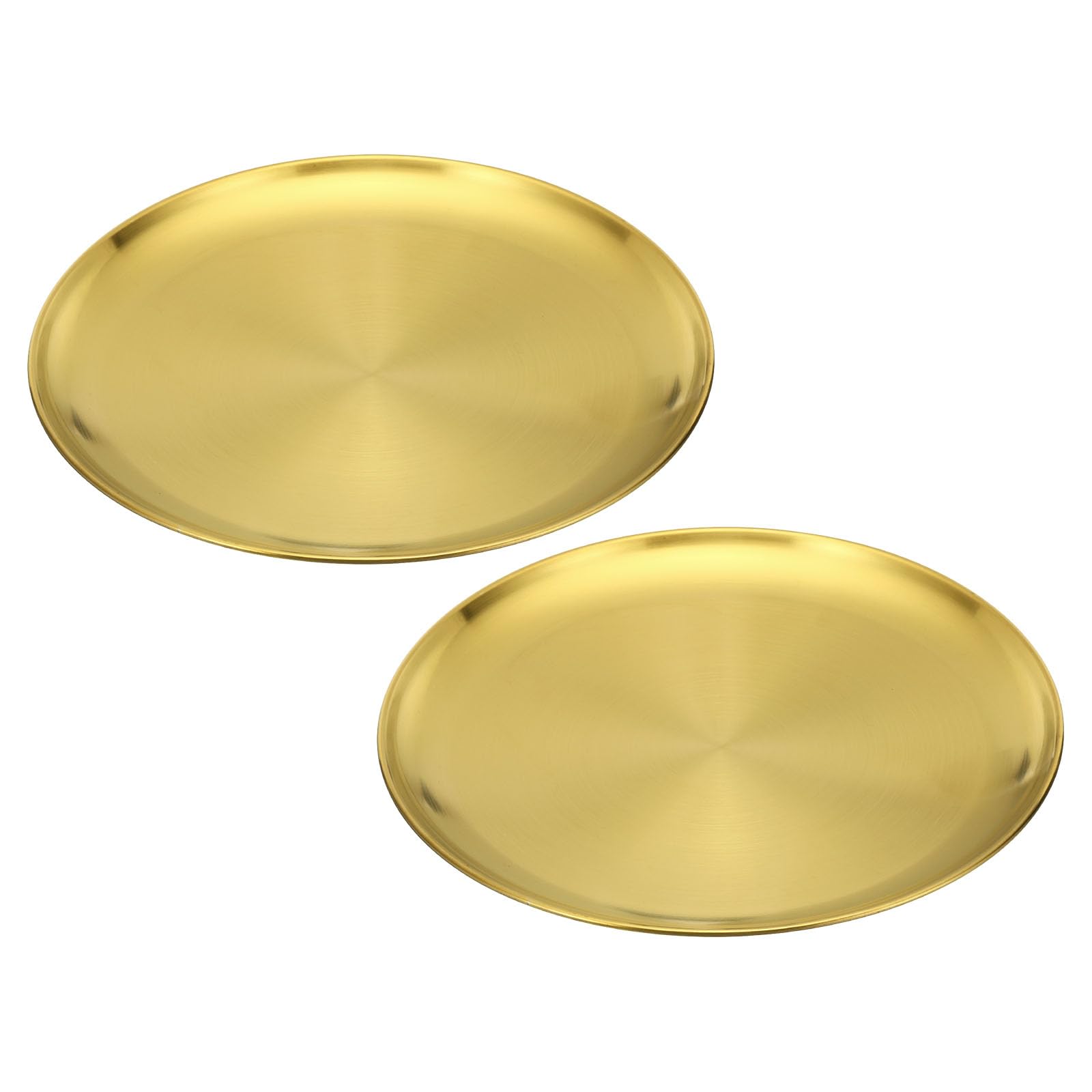 PATIKIL 10.2" Dia. Incense Burner Plate, 2 Pack Coil Incense Holder Alloy Ash Catcher Fireproof Incense Cone Pad Tray for Yoga Spa Room Home Office, Gold Tone
