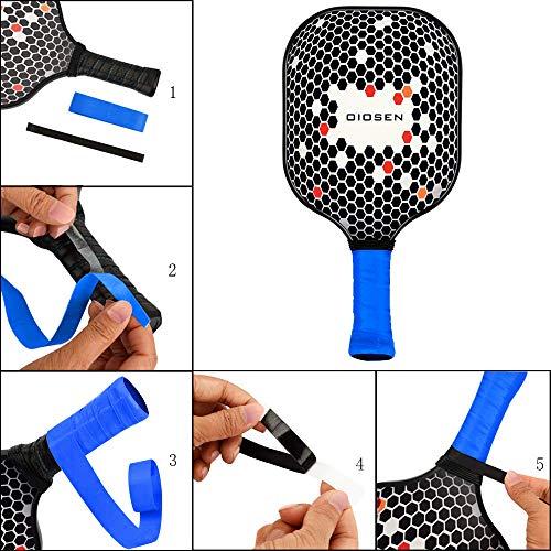 OIOSEN Graphite 1.0 Pickleball Paddle, USAPA Approved Pickleball Racket Honeycomb Composite Core with Portable Racquet Cover Case/1 Carrying Bag/1 Blue Overgrip - Thumbnail 3