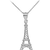 Fine 925 Sterling Silver Eiffel Tower Pendant Necklace