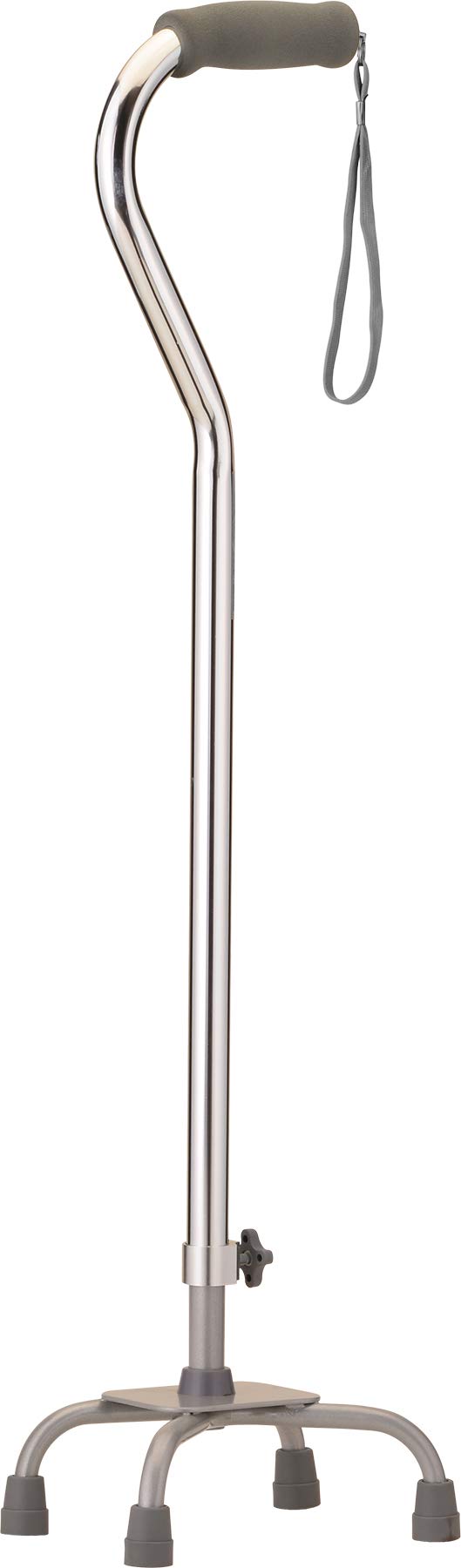 NovaMedical Quad Cane Small Base With Offset, Silver