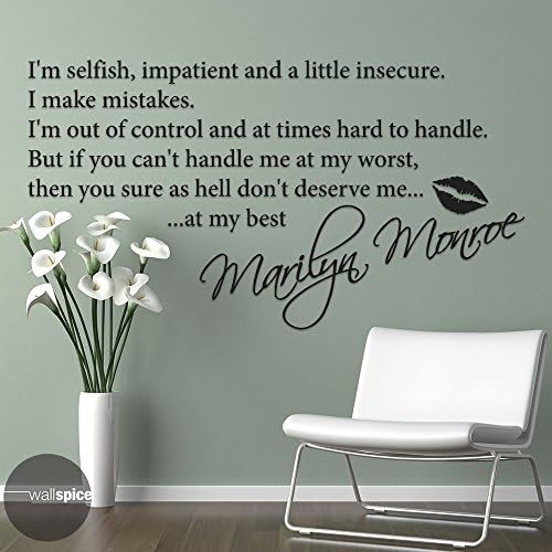 Marilyn Monroe Quote Handle Me Worst Deserve Me Best Vinyl Wall Decal Sticker