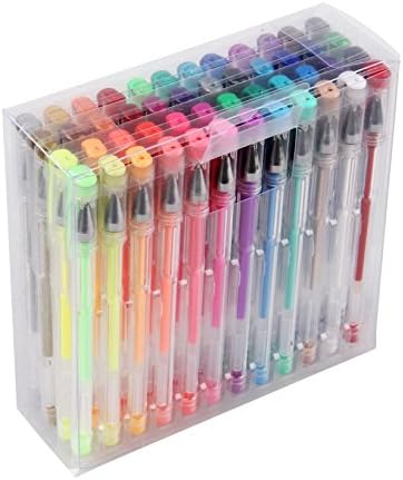 48 Gel Pen Set -Seestar Glitter Gel Pen Tray Set, Ideal for Scrapbooking, Coloring, Doodling, Sketching and Craft -Great for Children and Adults (48 set) (Pen Set-Colorful)