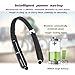 Foldable Wireless Headphones,Neckband Best Bluetooth Headphones HD Stereo In-Ear Earphones Sports Headsets (Bluetooth 4.1, Noise Cancelling, Sweatproof, 16 Hours Playtime) (Black)