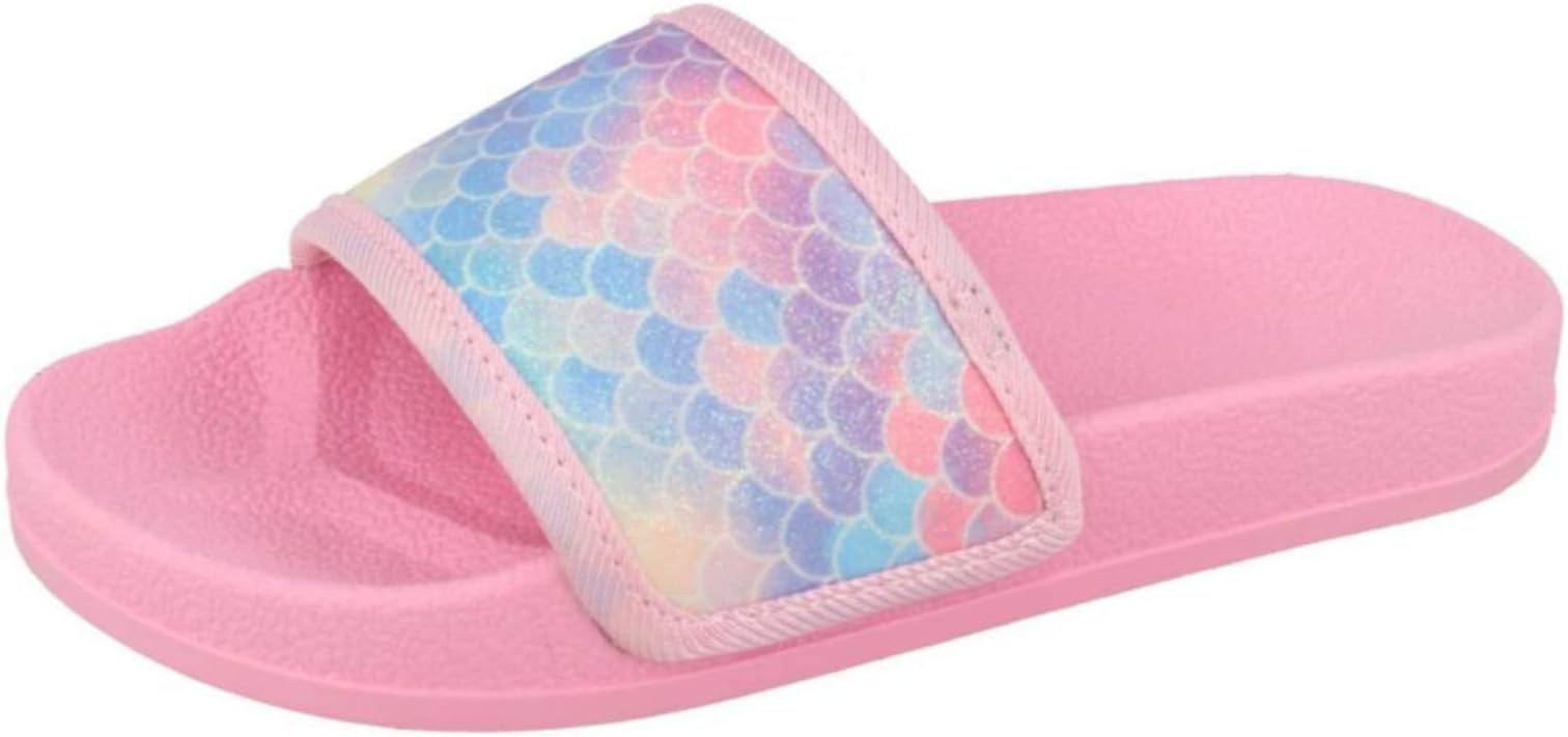 Lora Dora Girls Mermaid Iridescent Sliders Summer Sandals