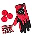Zero Friction Men's SuperTube Golf Kit (Includes 3 Golf Balls, 1 Universal fit Glove, and Pack of Golf tees), Neon Red