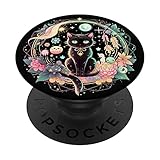 Moon Phases Crystal Witchy Cute Black Cat Kawaii