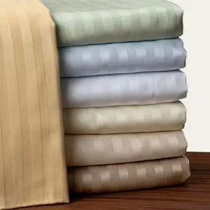 Echelon Home 600 Egyptian Stripe Full Sheet Set, White