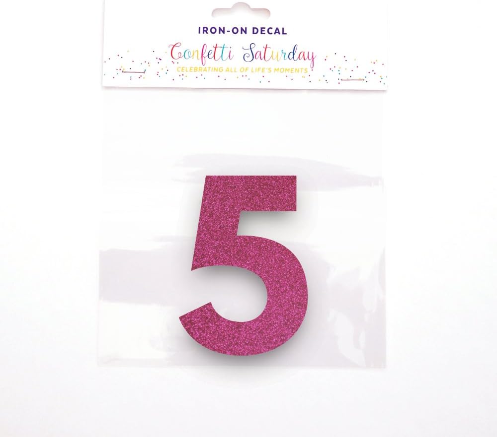 Birthday Shirt 5 Decal, Pink Glitter