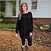 Orangeskycn Loose Women Long Sleeve Tunic Top Ladies Pullover Blouse Shirt (XL, Black)