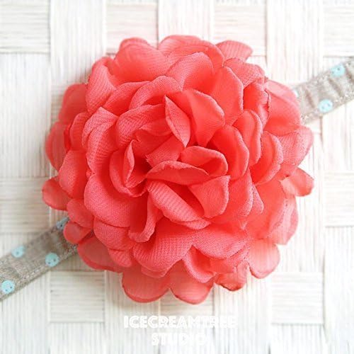 Giant Bloom Collar Slide On, Flower Collar Accessories, Corsage Accessories, Collar Add On - Coral