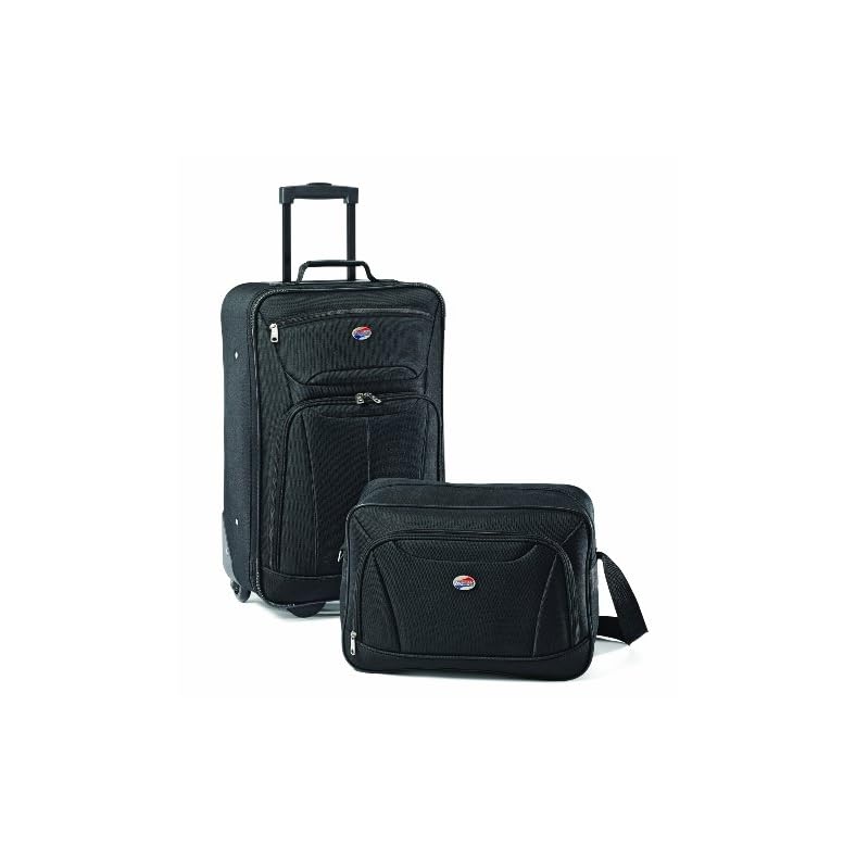 American Tourister Fieldbrook II Softside Upright Luggage Set, Black, 2