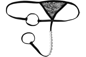 Men's Lace Thong Underwear, Sexy G-String Stretch Undie Low Rise T Back Panties