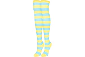 Benefeet Sox Women Striped Thigh High Socks Cute Stripe Over Knee High Socks for Teen Girls Novelty Long Tube Cotton Sock