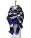 Tandisk Soft Warm Tartan Plaid Scarf Shawl Cape Blanket Scarves Fashion Wrap Blue