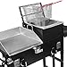 Barton 58,000 BTU Outdoor Gas Propane Double Burner Stove Cook Station Flat Top Griddle and Deep Fryer BBQ Grill Camp Side Tablethumb 4