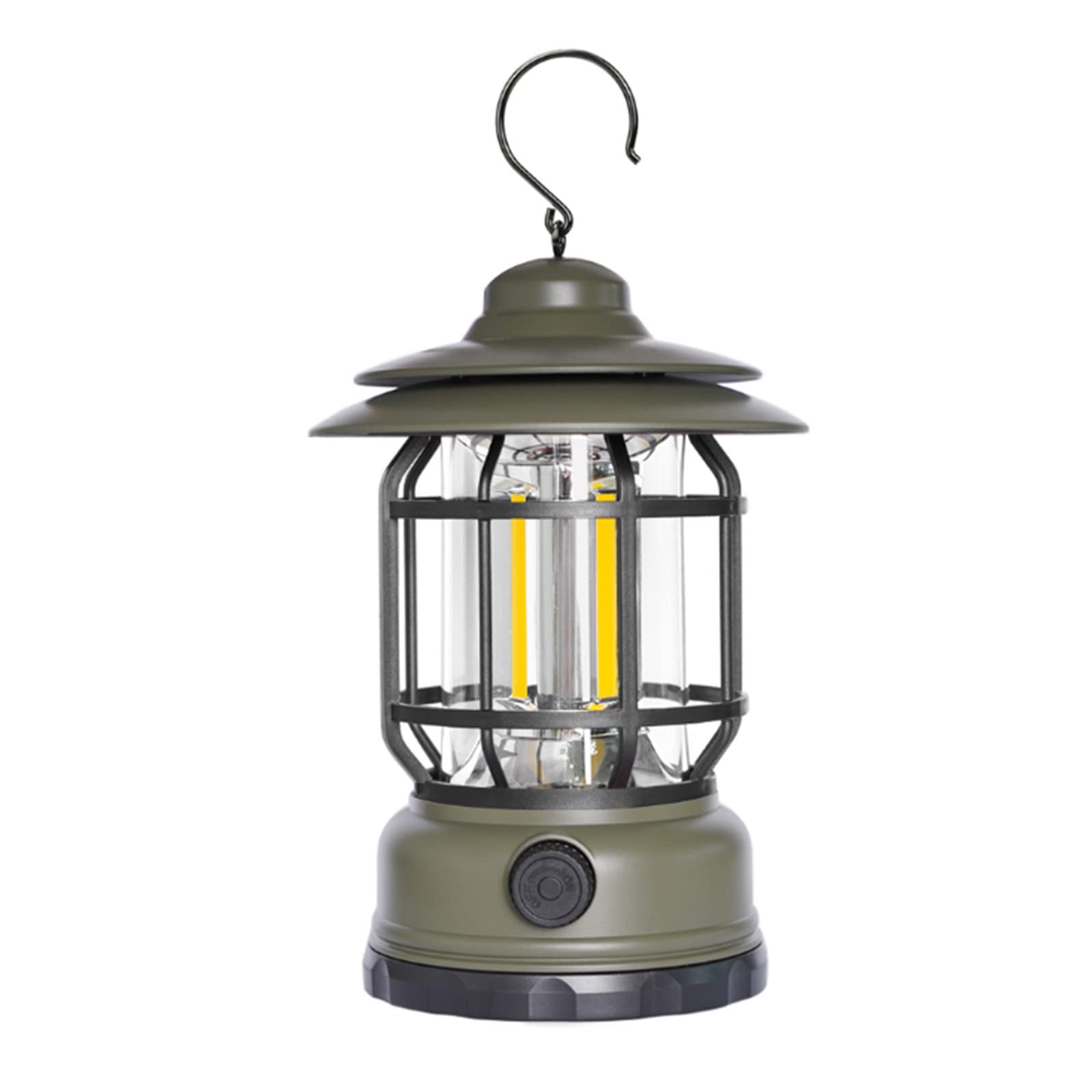 HBOY Retro LED Camping Lantern, USB Rechargeable Camping Lamp, Vintage Camping Lights, Portable WaterproofHanging Tent Light with 2 Light Modes for Hiking Fishing (B)